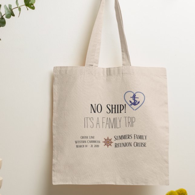Bolso De Tela Sin barco es un crucero de viaje familiar personal (Subido por el creador)