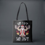 Bolso De Tela Sin elevador sin regalo Santa Gym Fitness Christma<br><div class="desc">Sin elevador sin regalo Santa Gym entrenamiento Navidades de fitness</div>