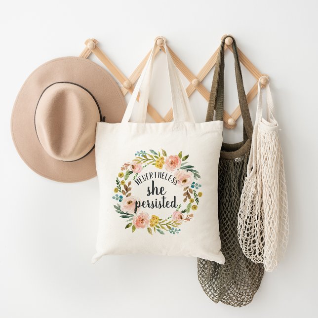 Bolso De Tela Sin Embargo, Persistió | Cita floral (Subido por el creador)