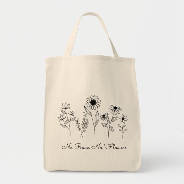 Bolso De Tela Sin lluvia No Flores Línea Boho (Frente)