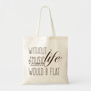 Bolso De Tela sin música, la vida sería camiseta plana
