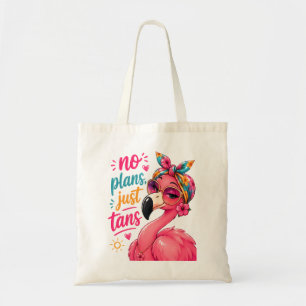 Bolso De Tela Sin planes, solo bronceados - Flamingo atrevido co