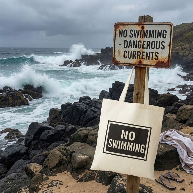 Bolso De Tela Sin Rótulo de natación Negrita Advertencia Negra y (Subido por el creador)
