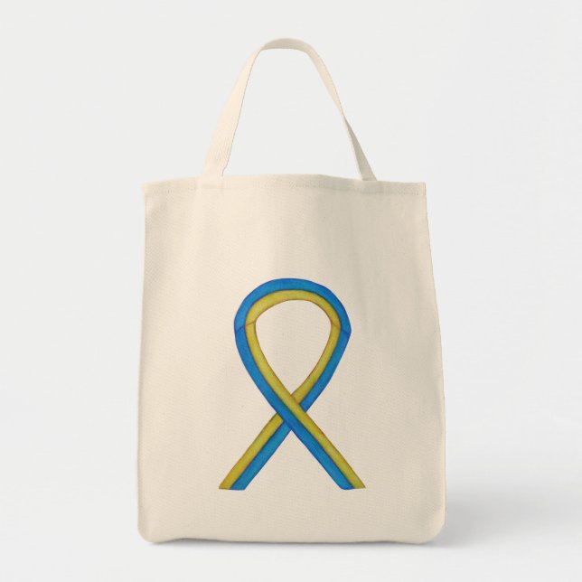 Bolso De Tela Síndrome de Down Conciencia Cinta Arte Tote Bag (Frente)