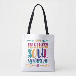 Bolso De Tela Síndrome de Soul Inquieto Tipografía Hippie
