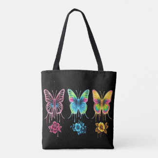 Bolso De Tela Sinfonía caprichosa de mariposa: Colores vibrantes
