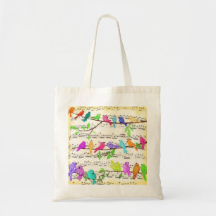 Bolso De Tela Sinfonía de Aves Musicales Coloridas - Canción mág