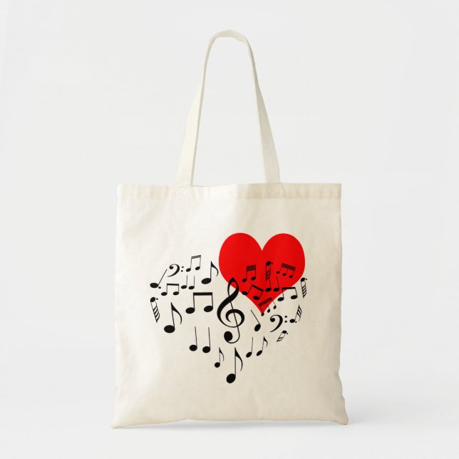 Bolso De Tela Singing Heart uno-de-una-de-la-divertida (Frente)