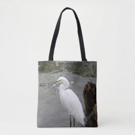 Bolso De Tela Singing Snowy Egret