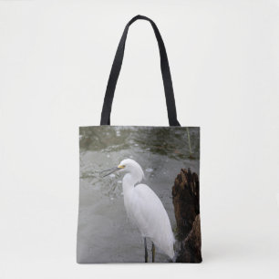 Bolso De Tela Singing Snowy Egret