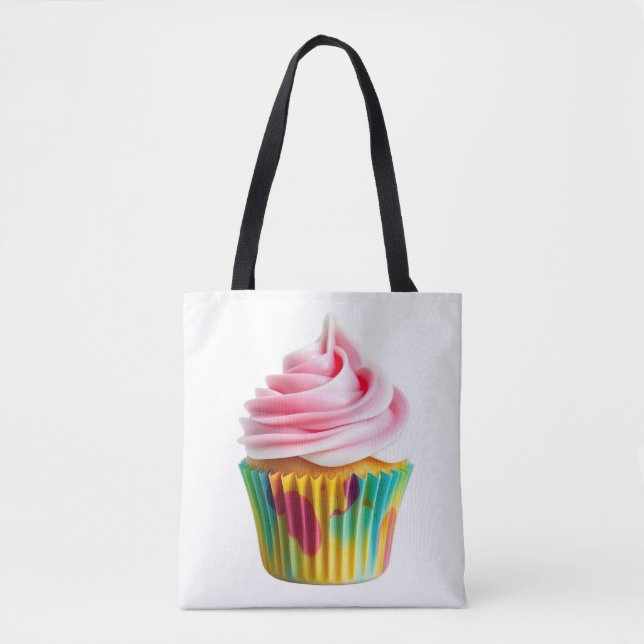 Bolso De Tela Single Cupcake with Pink and White Frosting (Anverso)