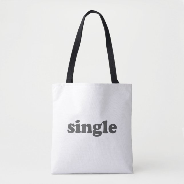 Bolso De Tela "single" letras grises oscuras blancas (Anverso)