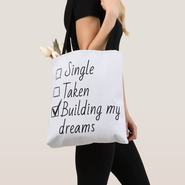 Bolso De Tela Single Taken Checklist Style Motivational Quote  (Detalle)