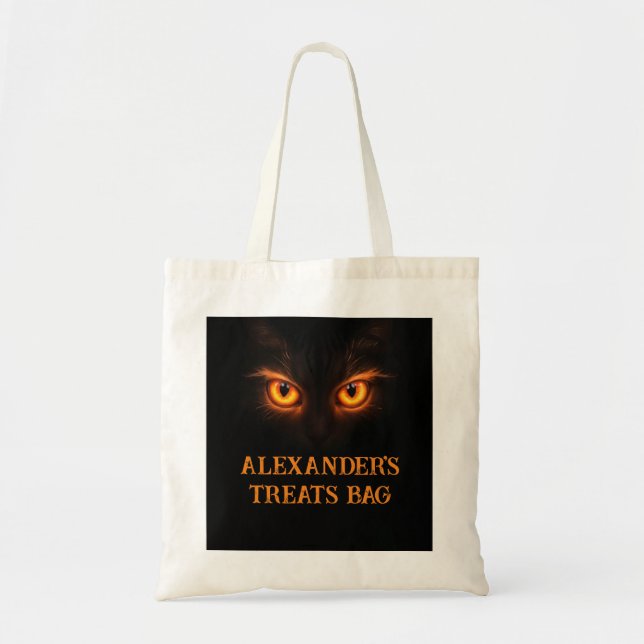 Bolso De Tela Sinister Glowing Orange Eyes Halloween (Frente)