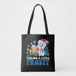Bolso De Tela Sintiéndose un poco helado muñeco de nieve nieve N