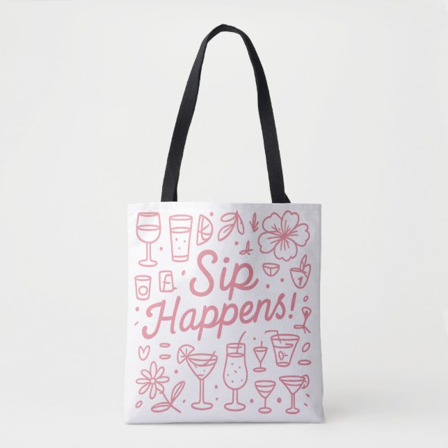 Bolso De Tela Sip Happens (Anverso)