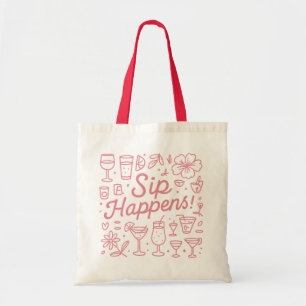 Bolso De Tela Sip Happens