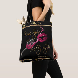 Bolso De Tela Sips de vino y labios rosados de Bonito - Mármol
