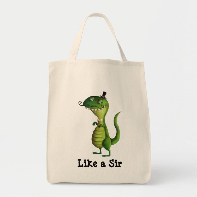 Bolso De Tela Sir T-rex con los bigotes (Frente)