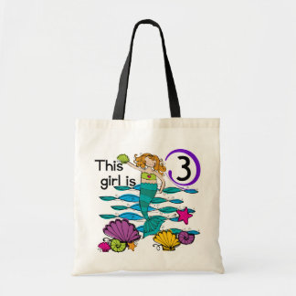 Bolso De Tela Sirena 3 cumpleaños camisetas y regalos de T