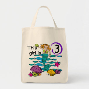 Bolso De Tela Sirena 3 cumpleaños camisetas y regalos de T