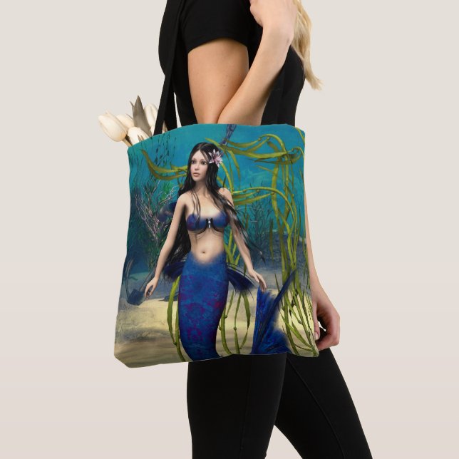 Bolso De Tela Sirena azul (Detalle)