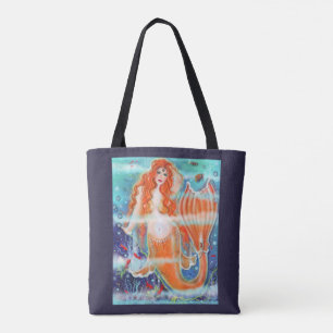 Bolso De Tela Sirena con arte de peces tropicales de Renee Lavoi