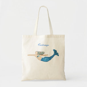 Bolso De Tela Sirena de cola azul Natación Thunder_Cove