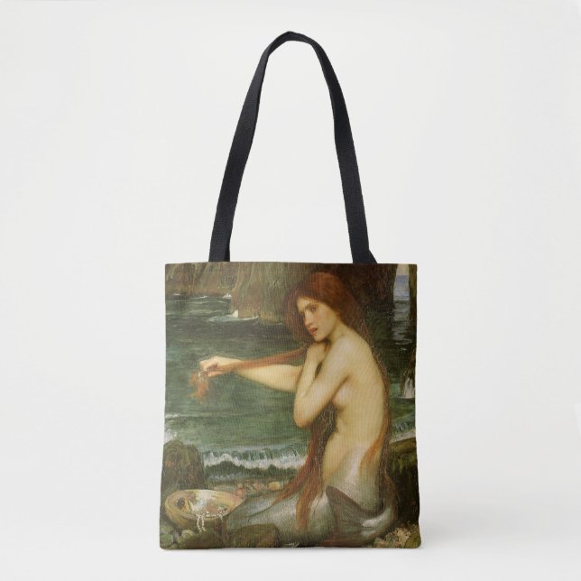 Bolso De Tela Sirena de John William Waterhouse (Anverso)