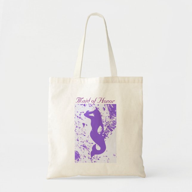 Bolso De Tela Sirena de lavanda, doncella de honor (Frente)