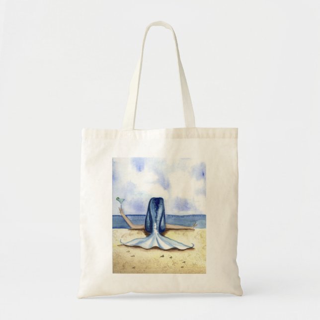 Bolso De Tela Sirena de Margarita de la playa de Camilo Grimshaw (Frente)