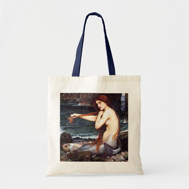 Bolso De Tela Sirena En La Costa (Frente)
