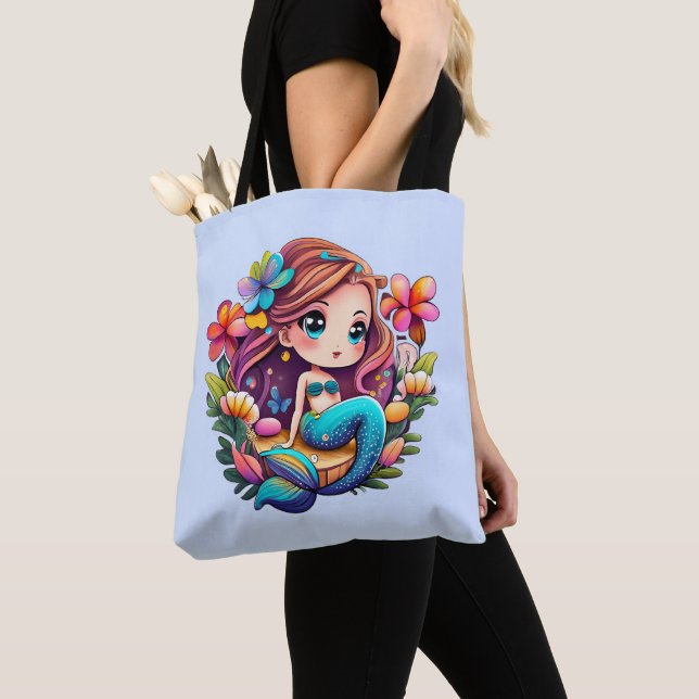Bolso De Tela Sirena Kawaii  (Detalle)
