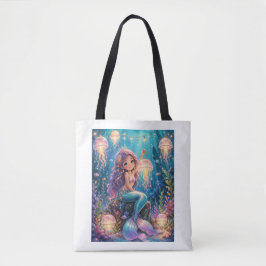 Bolso De Tela Sirena linda con linterna de medusa