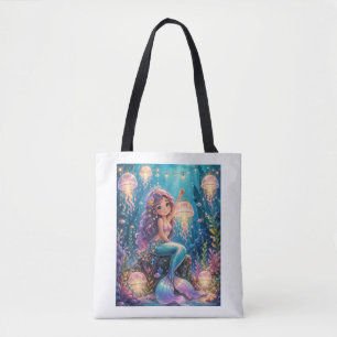 Bolso De Tela Sirena linda con linterna de medusa