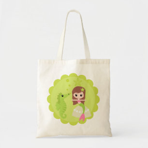Bolso De Tela Sirena linda en verde