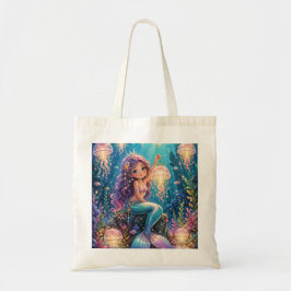 Bolso De Tela Sirena Linda y Linternas de Medusas