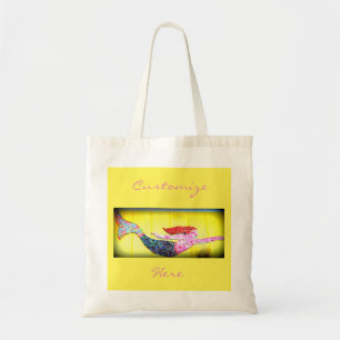 Bolso De Tela sirena rosada del mosaico de la natación