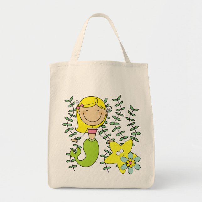 Bolso De Tela Sirena rubia (Frente)