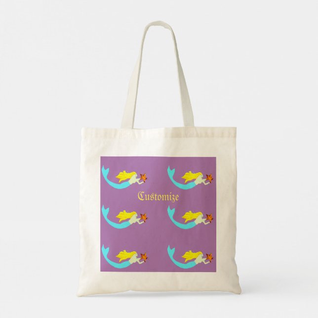 Bolso De Tela Sirena rubia con Star Thunder_Cove (Reverso)