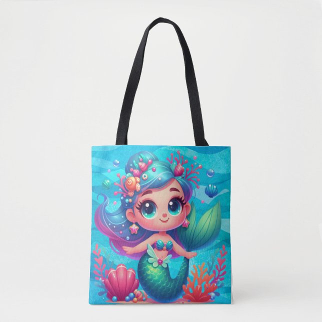 Bolso De Tela Sirena submarina (Anverso)
