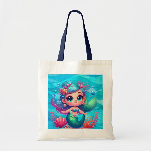 Bolso De Tela Sirena submarina (Frente)