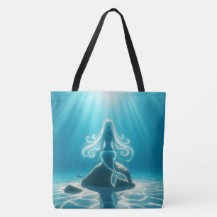 Bolso De Tela Sirena submarina iluminada con sol