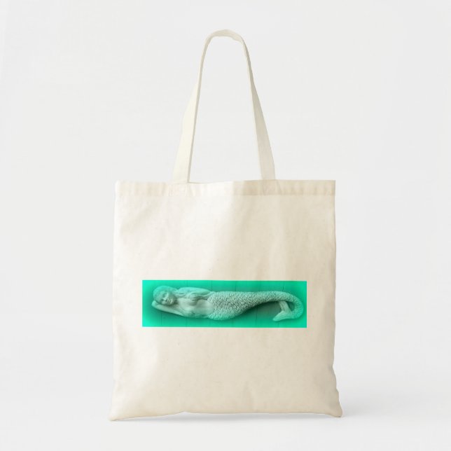 Bolso De Tela sirena verde dormido (Frente)