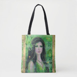 Bolso De Tela Sirena verde Peridot de Renee Lavoie