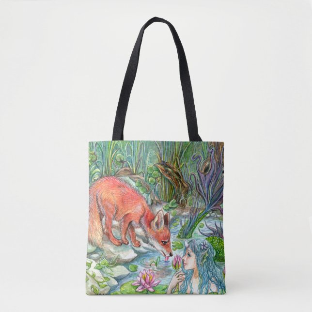 Bolso De Tela Sirena y Fox (Anverso)