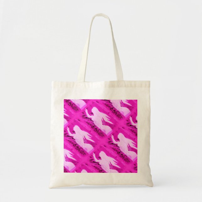 Bolso De Tela sirenas rosas apuntando (Frente)