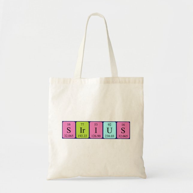 Bolso De Tela Sirius nombre de tabla periódica tote bag 1 (Frente)