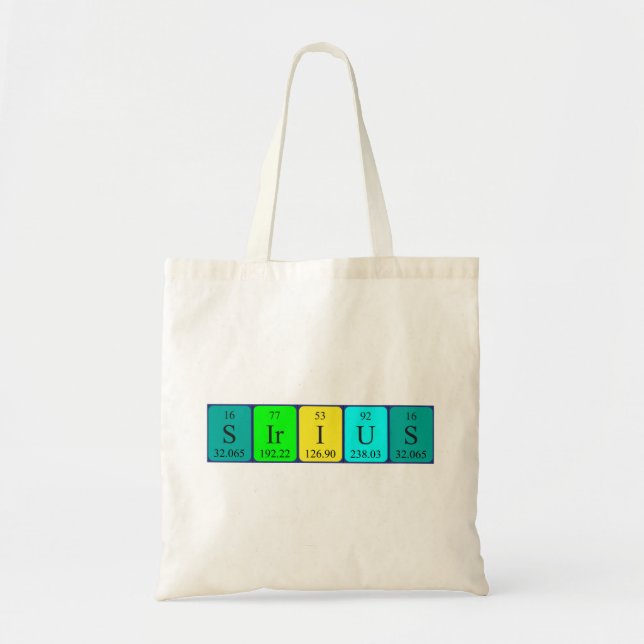 Bolso De Tela Sirius nombre de tabla periódica tote bag 2 (Frente)
