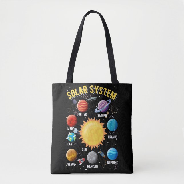 Bolso De Tela Sistema solar Chicas astronauta de planetas (Anverso)